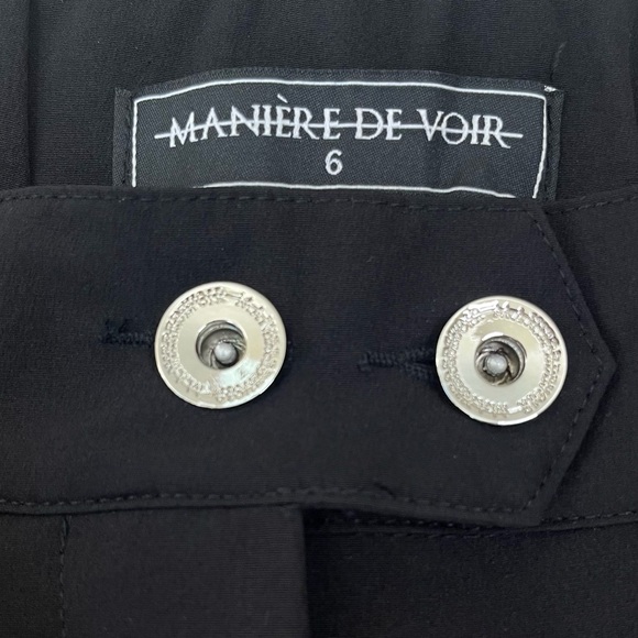 Maniere De Voir Black High-Rise Women’s Cargo Nylon Blend Utility Pants Size 6 - Picture 5 of 15